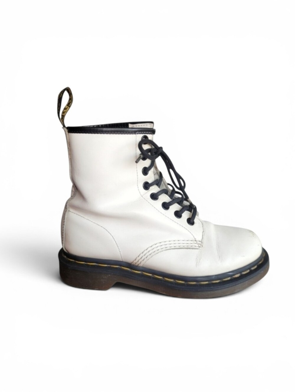 Dr Martens Lace-Up Boots 11822 Distressed Off White Size 5 / 36